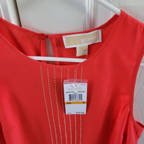 NWT- Michael Kors Small Coral w/gold Tank - Picture 3 of 3